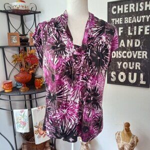 Purple and Black Women's Top